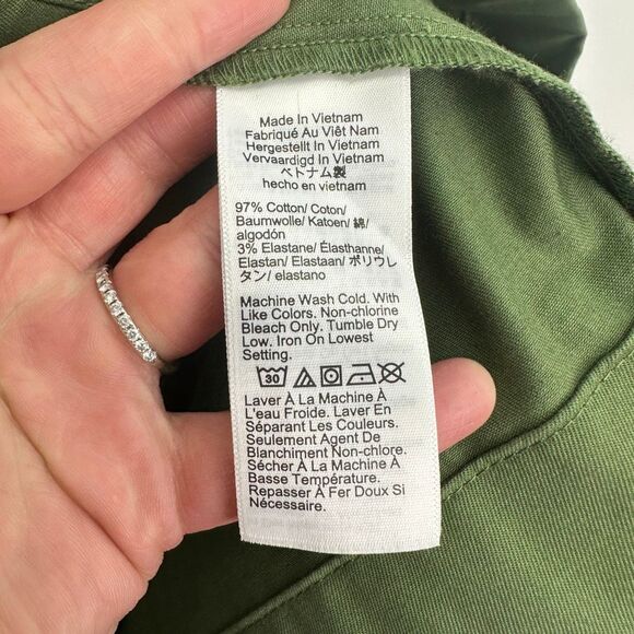 J. Crew Women’s Olive Green Gamine Shirt Dress in Stretch Twill - Picture 7 of 11